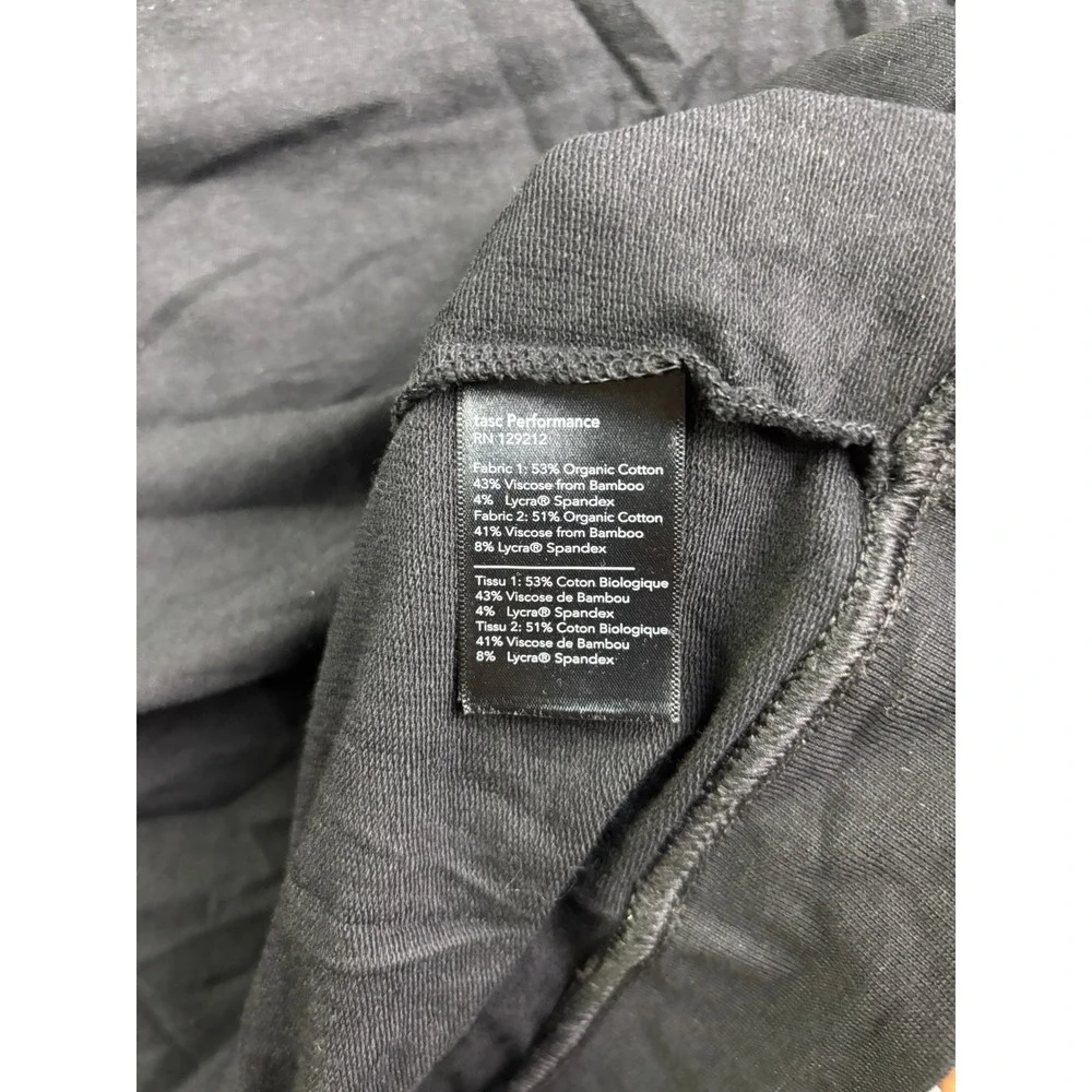 Tasc‎ Performance Quarter Zip Pullover Mens L Black Bamboo Organic Cotton 62992